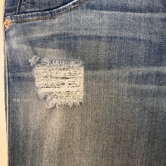 Women's Blue Distressed Jeans - Picture 6 of 16